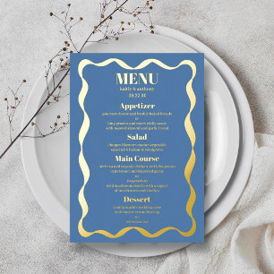 Coquette Bow Retro Wedding Real Foil Menu Card