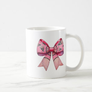 Coquette Bow Ribbon Badminton Shuttle Racket Pink Coffee Mug