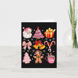 Coquette Bow Santa Christmas Tree Cake Candy Ginge Card