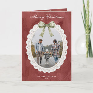 Coquette Bow Scalloped Lace Frame What a Year Card