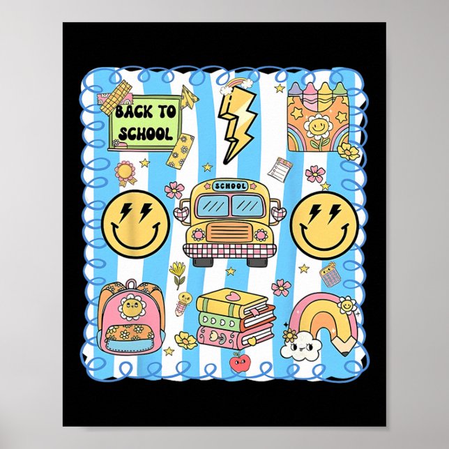 Coquette Bow School Bus Funny Back To School Teach Poster (Front)