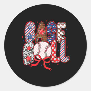 Coquette Bow Sell Game Day Sell Mum Mama Girls Kid Classic Round Sticker