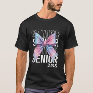 Coquette Bow Senior 2025 Class of 2025 Graduation T-Shirt