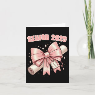 Coquette Bow Senior 2025 Graduation Long Sleeve Card