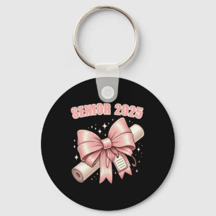 Coquette Bow Senior 2025 Graduation Long Sleeve Key Ring