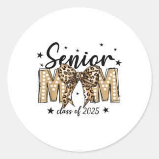 Coquette Bow Senior Mum Cl Of 2025 Graduation Grad Classic Round Sticker