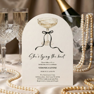 Coquette Bow She’s Tying the Knot Bridal Shower Invitation