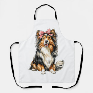 Coquette Bow Shetland Sheepdogs Dog Mum Girl Pink Apron