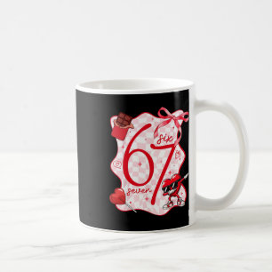 Coquette Bow Six Seven 67 Meme Dabbing Heart Valen Coffee Mug