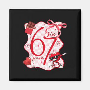 Coquette Bow Six Seven 67 Meme Dabbing Heart Valen Magnet