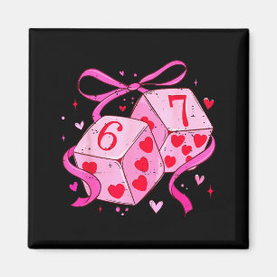 Coquette Bow Six Seven Dice 67 Meme Valentine 6 7 Magnet