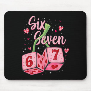 Coquette Bow Six Seven Dice 67 Meme Valentine 6 7 Mouse Pad