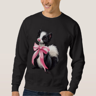Coquette Bow Skunk Cute Racoon Girl Mum Pink Moth Sweatshirt