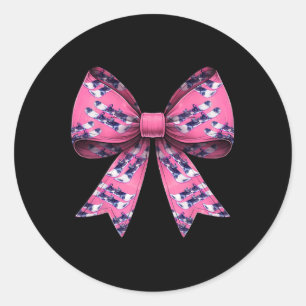 Coquette Bow Snowboarding Mothers Day Snowboarder Classic Round Sticker