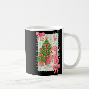 Coquette Bow Snowman Nk Christmas Tree Funny Xmas  Coffee Mug