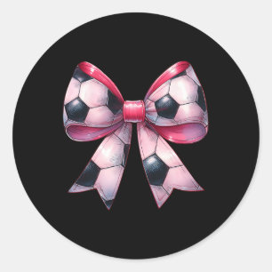 Coquette Bow Soccer Byll Player Mothers Day Pink R Classic Round Sticker