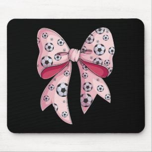 Coquette Bow Soccer Byll Toddler Youth Girls Women Mouse Pad