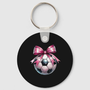 Coquette Bow Soccer Disco Byll Mothers Day Pink Ri Key Ring