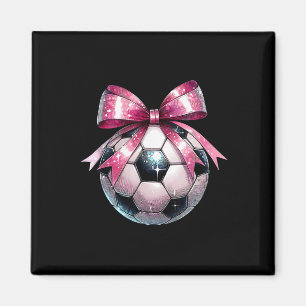 Coquette Bow Soccer Disco Byll Mothers Day Pink Ri Magnet