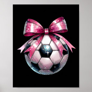 Coquette Bow Soccer Disco Byll Mothers Day Pink Ri Poster
