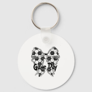 Coquette Bow Soccer Game Day Soccer Mom Mama Socce Key Ring