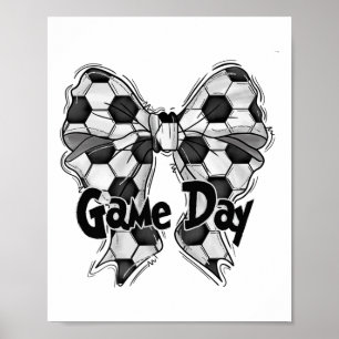 Coquette Bow Soccer Game Day Soccer Mom Mama Socce Poster