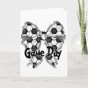 Coquette Bow Soccer Game Day Soccer Mum Mama Socce Card