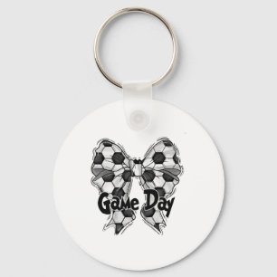 Coquette Bow Soccer Game Day Soccer Mum Mama Socce Key Ring