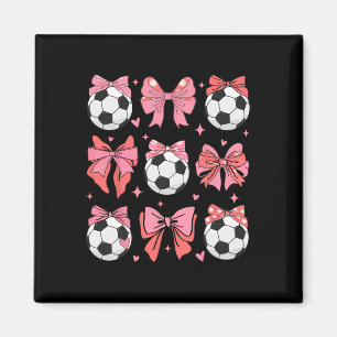 Coquette Bow Soccer Mom Family Sports Player Mothe Magnet