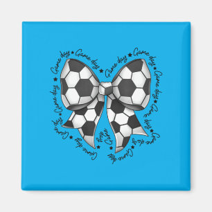 Coquette Bow Soccer Mum Game Day Team Sports Magnet