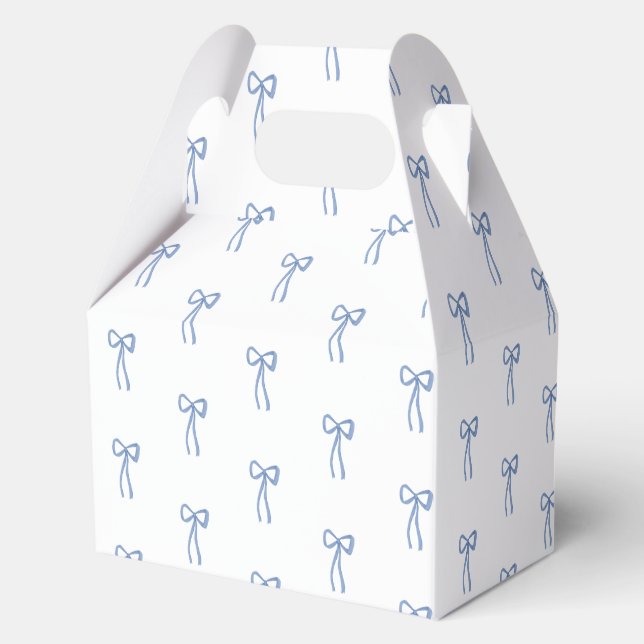 Coquette Bow Something Blue Bridal Shower Favour Box (Front)