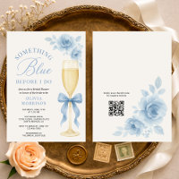 Coquette Bow Something Blue QR Code Bridal Shower 
