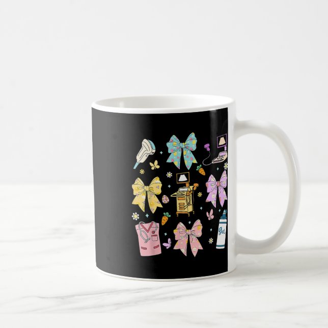 Coquette Bow Sonographer Easter Ultrasound Tech So Coffee Mug (Right)