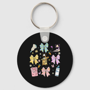Coquette Bow Sonographer Easter Ultrasound Tech So Key Ring