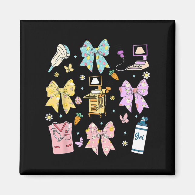 Coquette Bow Sonographer Easter Ultrasound Tech So Magnet (Front)