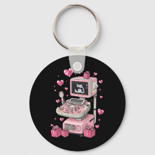 Coquette Bow Sonographer Valentine Ultrasound Tech Key Ring