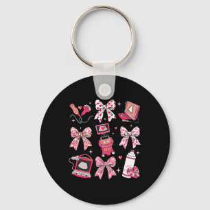 Coquette Bow Sonographer Valentine Ultrasound Tech Key Ring