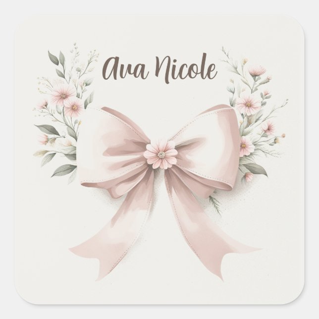 Coquette Bow Square Sticker (Front)
