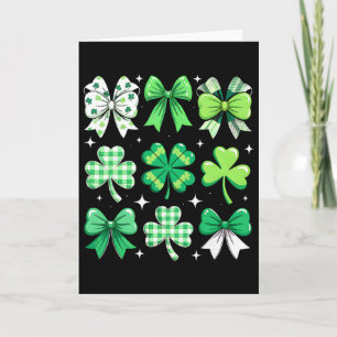 Coquette Bow St Patricks Day Irish Women Girls Tee Card