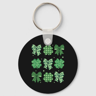Coquette Bow St Patricks Day Irish Women Girls Tee Key Ring