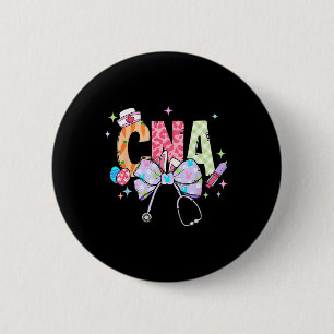 Coquette Bow Stethoscope Cna Nurse Happy Easter Da 6 Cm Round Badge