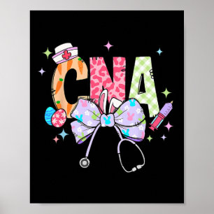Coquette Bow Stethoscope Cna Nurse Happy Easter Da Poster
