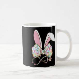 Coquette Bow Stethoscope Nurse Happy Easter Bunny Coffee Mug