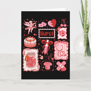Coquette Bow Stethoscope Valentine Rn Pct Cna Nurs Card