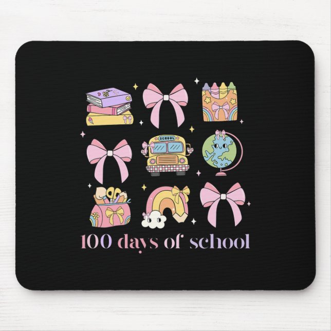 Coquette Bow Student Teacher 100 Days Of School 1  Mouse Pad (Front)