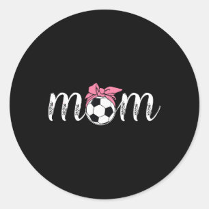 Coquette Bow Style Pink Momlife Mother Womens Socc Classic Round Sticker