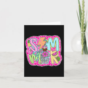 Coquette Bow Summer Vibes Preppy Chequered Funny B Card