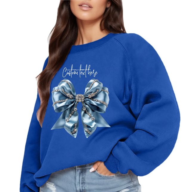 Coquette Bow Sweatshirt Comfort Colours Blue Ribbo (Creator Uploaded)