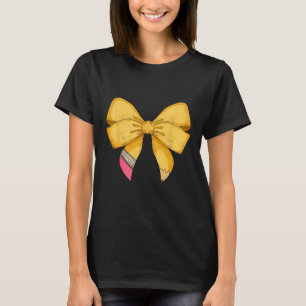 Coquette Bow Teacher Student Back To School Happy T-Shirt