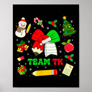Coquette Bow Team Tk Christmas Transitional Kinder Poster